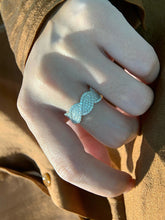 Load image into Gallery viewer, LUOWEND 18K White Gold Natural Diamond Ring for Women
