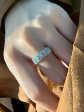 Load image into Gallery viewer, LUOWEND 18K White Gold Natural Diamond Ring for Women
