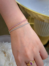 Load image into Gallery viewer, LUOWEND 18K Yellow Gold Natural Pink Sapphire Bracelet for Women

