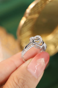 LUOWEND 18K White or Yellow Gold Real Natural Diamond Ring for Women
