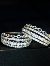 Load image into Gallery viewer, LUOWEND 18K White Gold Natural Diamond Ring for Women

