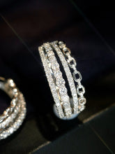 Load image into Gallery viewer, LUOWEND 18K White Gold Natural Diamond Ring for Women
