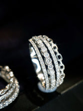 Load image into Gallery viewer, LUOWEND 18K White Gold Natural Diamond Ring for Women
