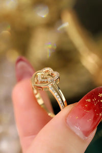 LUOWEND 18K White or Yellow Gold Real Natural Diamond Ring for Women