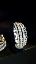 Load image into Gallery viewer, LUOWEND 18K White Gold Natural Diamond Ring for Women
