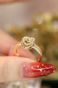 LUOWEND 18K White or Yellow Gold Real Natural Diamond Ring for Women
