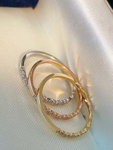 Load image into Gallery viewer, LUOWEND 18K White/Yellow/Rose Gold Natural Diamond Ring for Women
