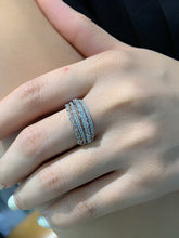 Load image into Gallery viewer, LUOWEND 18K White Gold Natural Diamond Ring for Women
