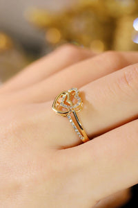 LUOWEND 18K White or Yellow Gold Real Natural Diamond Ring for Women