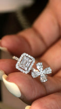 Load image into Gallery viewer, LUOWEND 18K White Gold Natural Diamond Ring for Women
