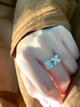 Load image into Gallery viewer, LUOWEND 18K White Gold Natural Diamond Ring for Women

