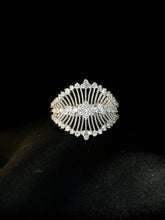 Load image into Gallery viewer, LUOWEND 18K White Gold Natural Diamond Ring for Women
