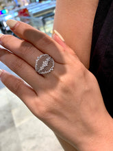 Load image into Gallery viewer, LUOWEND 18K White Gold Natural Diamond Ring for Women
