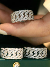 Load image into Gallery viewer, LUOWEND 18K White Gold Natural Diamond Ring for Women
