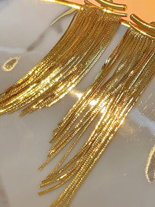 LUOWEND 18K Yellow Gold Drop Earrings for Women