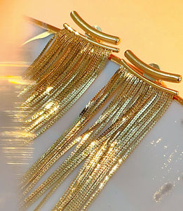 LUOWEND 18K Yellow Gold Drop Earrings for Women