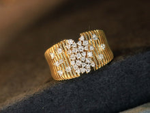 Load image into Gallery viewer, LUOWEND 18K Yellow Gold Natural Diamond Ring for Women
