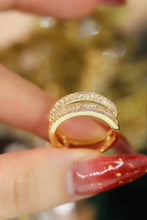 Load image into Gallery viewer, LUOWEND 18K White or Yellow Gold Real Natural Diamond Ring for Women
