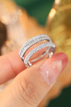 Load image into Gallery viewer, LUOWEND 18K White or Yellow Gold Real Natural Diamond Ring for Women

