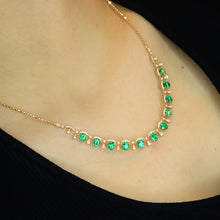 Load image into Gallery viewer, LUOWEND 18K Yellow Gold Fine Jewelry Natural Emerald Necklace for Women
