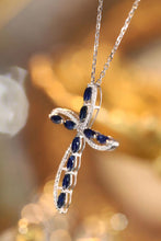 Load image into Gallery viewer, LUOWEND 18K White Gold Real Natural Sapphire and Diamond Gemstone Necklace for Women
