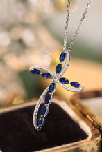 Load image into Gallery viewer, LUOWEND 18K White Gold Real Natural Sapphire and Diamond Gemstone Necklace for Women
