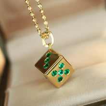 Load image into Gallery viewer, LUOWEND 18K Yellow Gold Fine Jewelry Natural Emerald Pendant for Women
