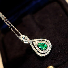 Load image into Gallery viewer, LUOWEND 18K Yellow Gold Natural Emerald Pendant for Women
