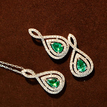 Load image into Gallery viewer, LUOWEND 18K Yellow Gold Natural Emerald Pendant for Women
