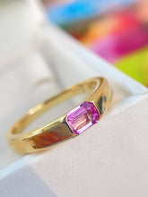 Load image into Gallery viewer, LUOWEND 18K Yellow Gold Natural Sapphire Ring for Women
