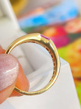 Load image into Gallery viewer, LUOWEND 18K Yellow Gold Natural Sapphire Ring for Women
