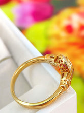 Load image into Gallery viewer, LUOWEND 18K Yellow Gold Natural Diamond&amp;Sapphire Ring for Women
