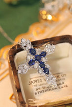 Load image into Gallery viewer, LUOWEND 18K White Gold Real Natural Sapphire and Diamond Gemstone Necklace for Women
