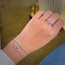 Load image into Gallery viewer, LUOWEND 18K White Gold Natural Sapphire Bracelet for Women
