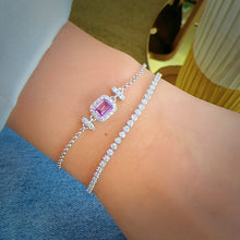 Load image into Gallery viewer, LUOWEND 18K White Gold Natural Sapphire Bracelet for Women
