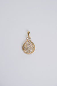 LUOWEND 18K Yellow Gold Natural Diamond Necklace for Women