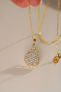 LUOWEND 18K Yellow Gold Natural Diamond Necklace for Women