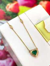 Load image into Gallery viewer, LUOWEND 18K Yellow Gold Natural Gemstone Necklace for Women

