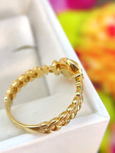 Load image into Gallery viewer, LUOWEND 18K Yellow Gold Natural Diamond&amp;Emerald Ring for Women
