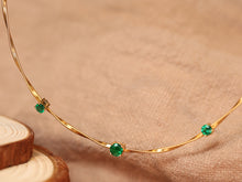 Load image into Gallery viewer, LUOWEND 18K Yellow Gold Fine Jewelry Natural Emerald Necklace for Women
