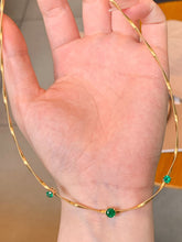 Load image into Gallery viewer, LUOWEND 18K Yellow Gold Fine Jewelry Natural Emerald Necklace for Women
