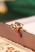 Load image into Gallery viewer, LUOWEND 18K Yellow Gold Real Natural Diamond and Ruby Ring for Women
