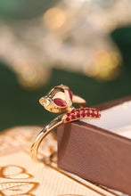 Load image into Gallery viewer, LUOWEND 18K Yellow Gold Real Natural Diamond and Ruby Ring for Women
