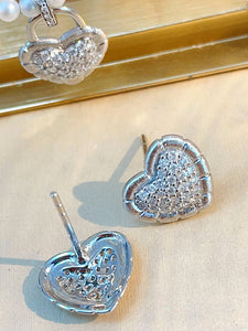 LUOWEND 18K White or Yellow Gold Natural Diamond Earrings for Women