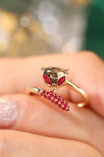 Load image into Gallery viewer, LUOWEND 18K Yellow Gold Real Natural Diamond and Ruby Ring for Women
