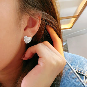 LUOWEND 18K White or Yellow Gold Natural Diamond Earrings for Women