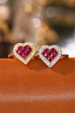Load image into Gallery viewer, LUOWEND 18K White or Yellow Gold Real Natural Diamond and Ruby Ring for Women
