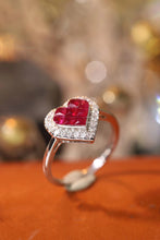 Load image into Gallery viewer, LUOWEND 18K White or Yellow Gold Real Natural Diamond and Ruby Ring for Women
