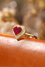Load image into Gallery viewer, LUOWEND 18K White or Yellow Gold Real Natural Diamond and Ruby Ring for Women
