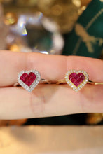 Load image into Gallery viewer, LUOWEND 18K White or Yellow Gold Real Natural Diamond and Ruby Ring for Women
